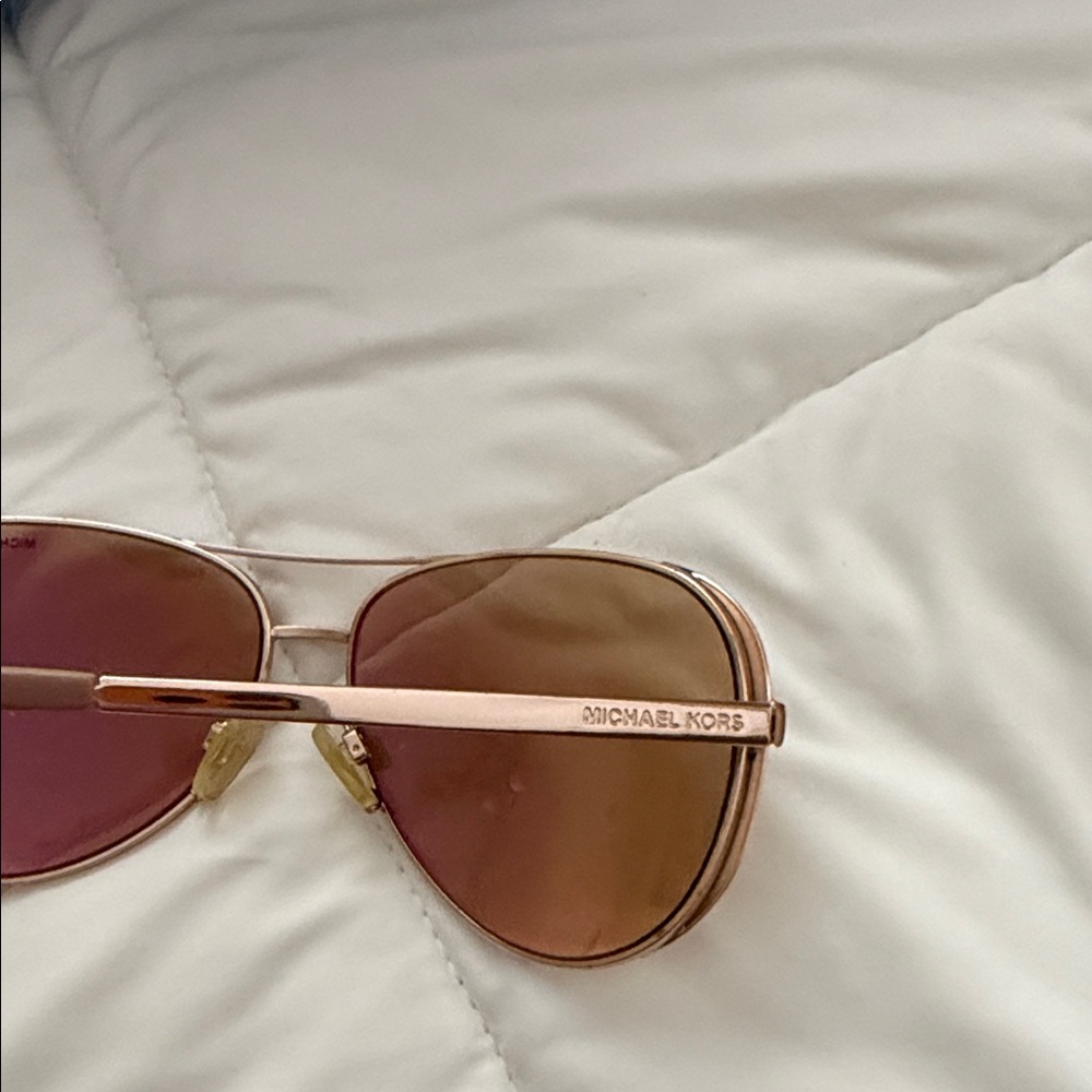 Michael Kors Rose Gold Aviator Sunglasses - Picture 2 of 3